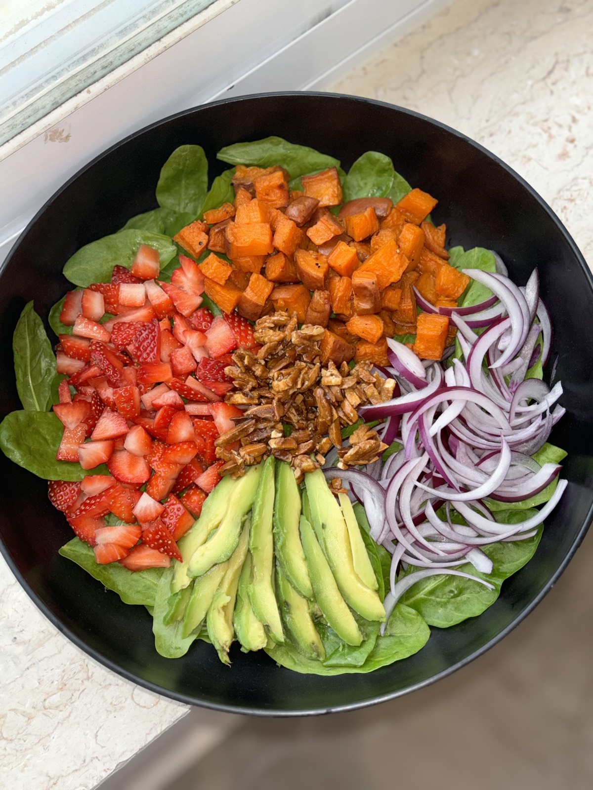 Candied Nut Strawberry/Peach Salad