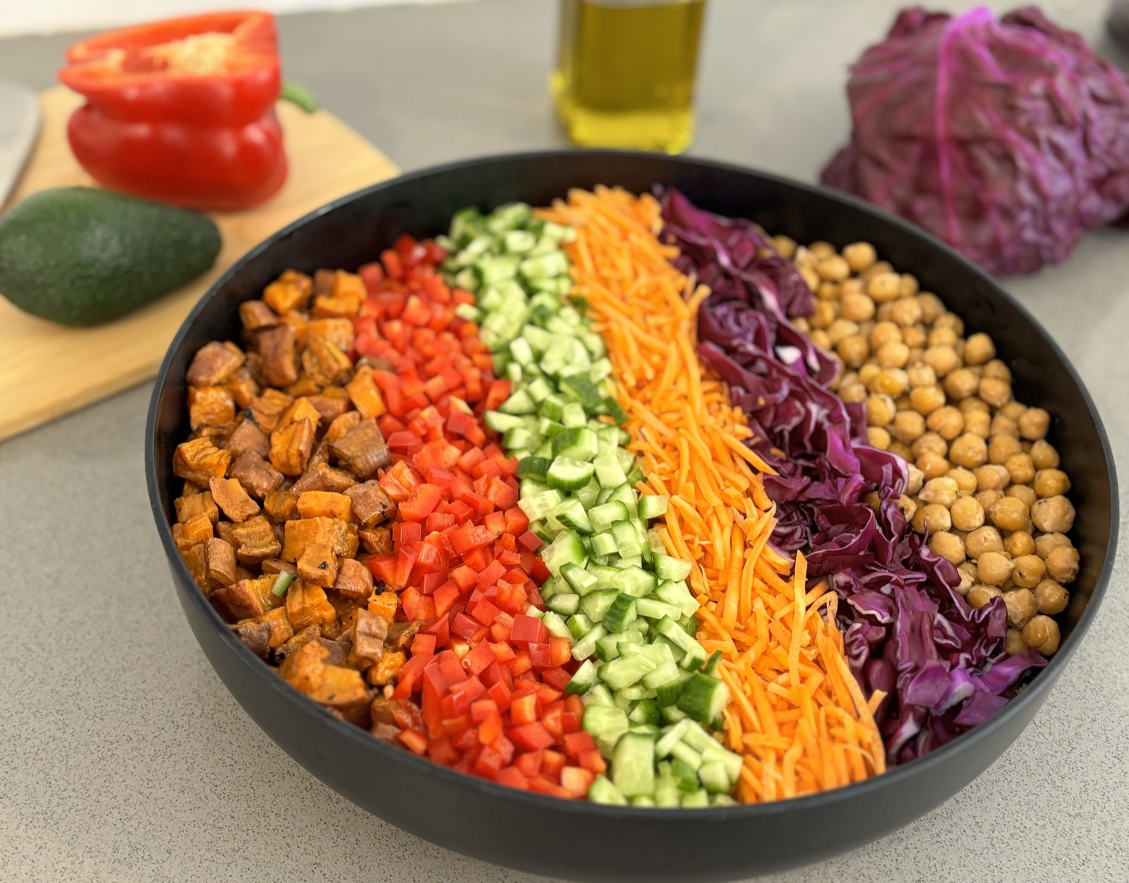 Fresh kosher salad preparation